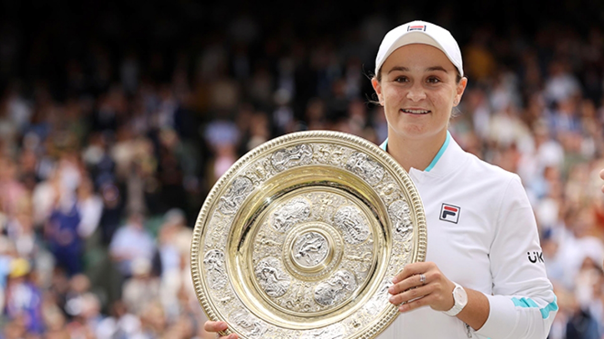 Ash Barty đã đạt được giấc mơ từ thuở nhỏ khi giành được danh hiệu Wimblendon vào năm 2021. Nguồn Getty.png
