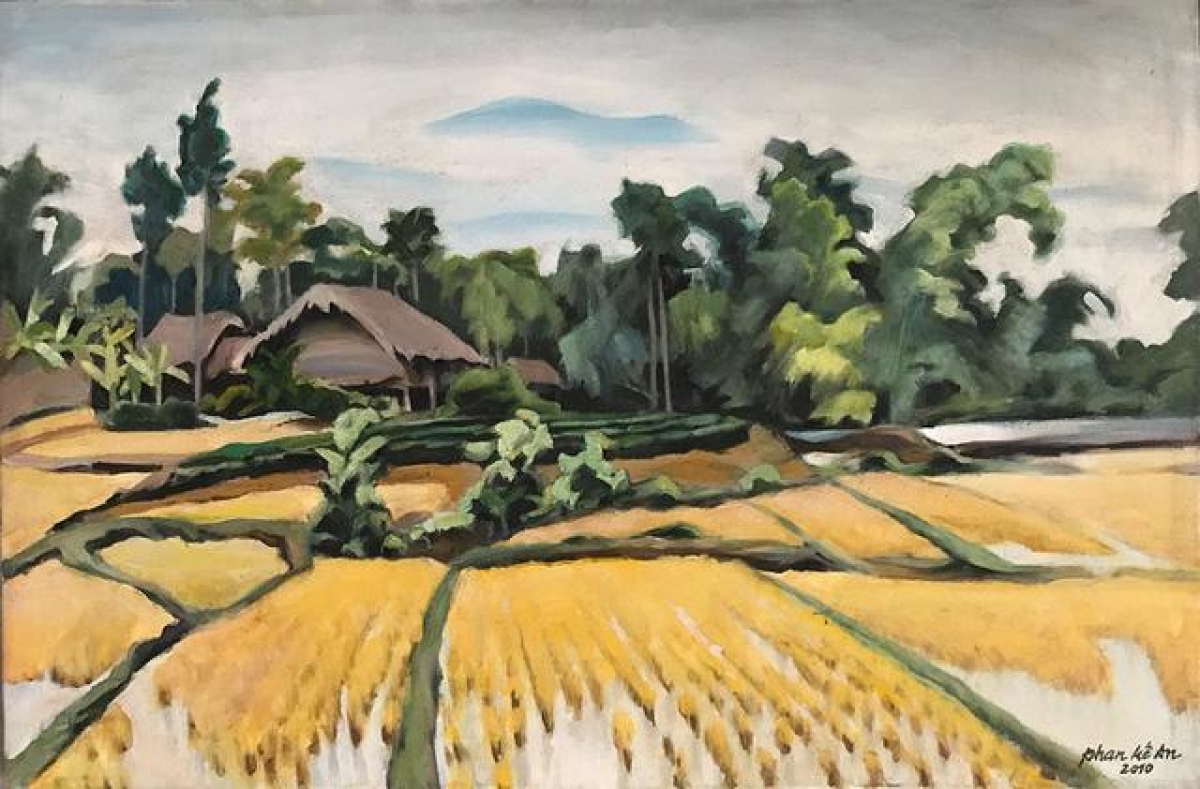 Tác phẩm: Bản Pắc - Tranh sơn dầu