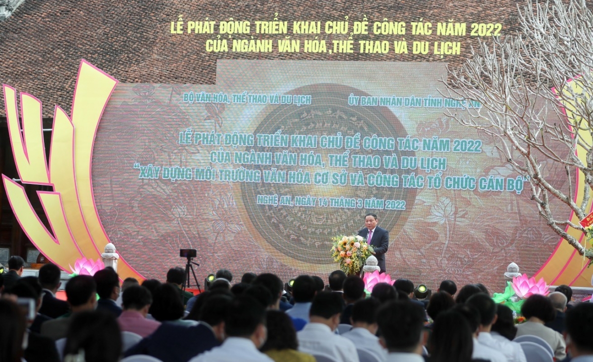 Tại buổi lễ, Ngành VHTTDL vinh dự đón nhận lẵng hoa chúc mừng của Tổng Bí thư Ban Chấp hành Trung ương Đảng Cộng sản Việt Nam Nguyễn Phú Trọng và lẵng hoa chúc mừng của Ủy viên Bộ Chính trị, Thủ tướng Chính phủ nước Cộng hòa xã hội chủ nghĩa Việt Nam Phạm Minh Chính.