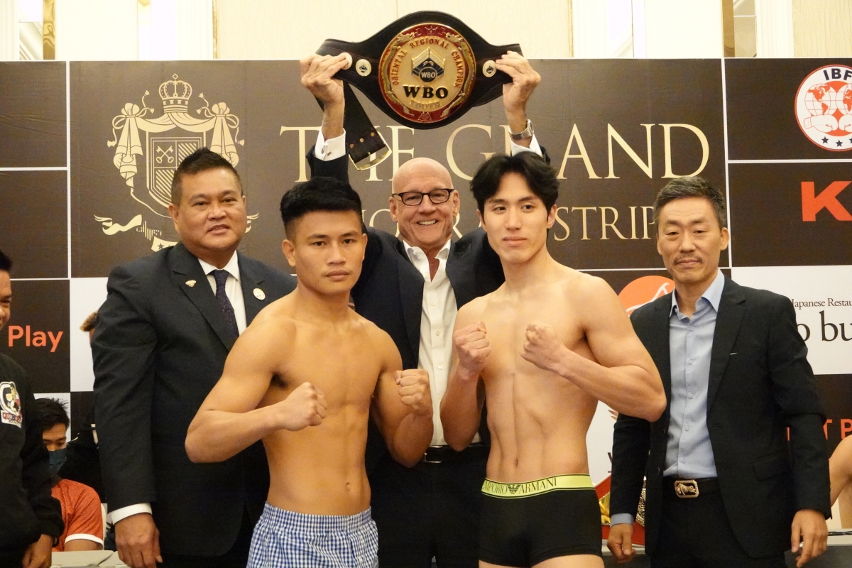 Hai võ sỹ Romer Pinili và Song Chan Ho