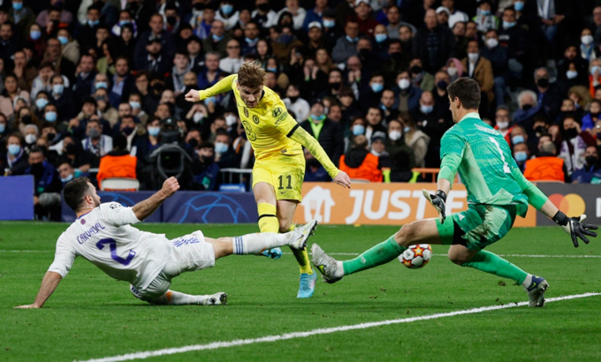 Timo Werner giúp Chelsea dẫn Real 3-0 vào phút 75 (Ảnh: Internet)