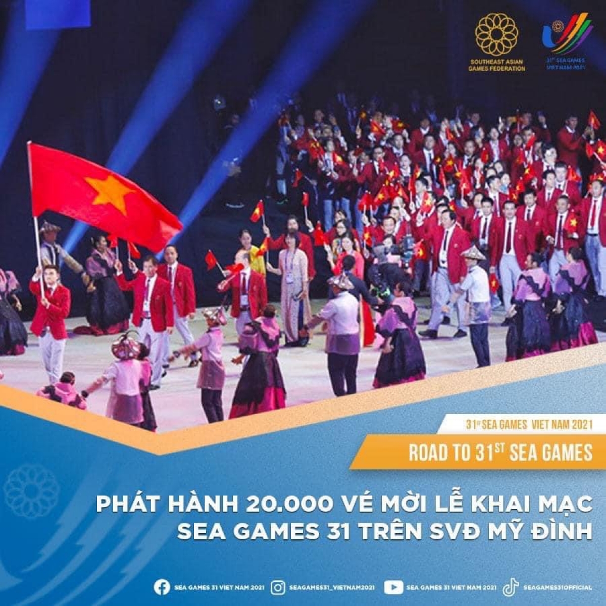 Lễ khai mạc SEA Games 31 sẽ diễn ra trên sân vận động Mỹ Đình vào tối 12-5.