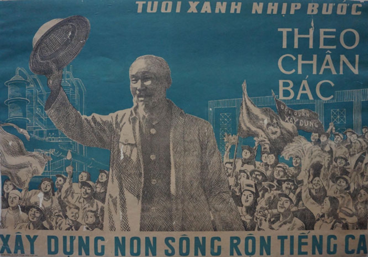 Tác phẩm "Tuổi xanh nhịp bước theo chân Bác" - Đỗ Hữu Huề.