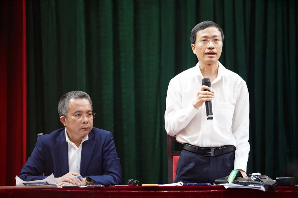 GS Phan Trọng Lân- Cục trưởng Cục y tế dự phòng, Bộ Y tế phát biểu trong buổi gặp gỡ báo chí