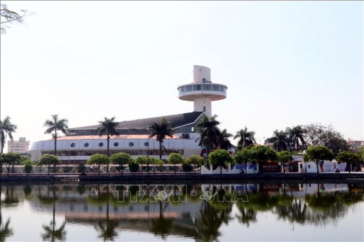 Nhà thi đấu tỉnh Hải Dương - nơi tổ chức môn bóng bàn SEA Games 31 (Ảnh: TTX)