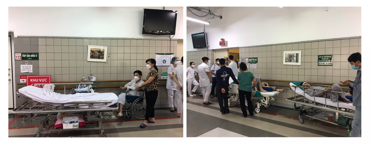 Các bệnh nhân nặng tiến hành chụp Xquang
