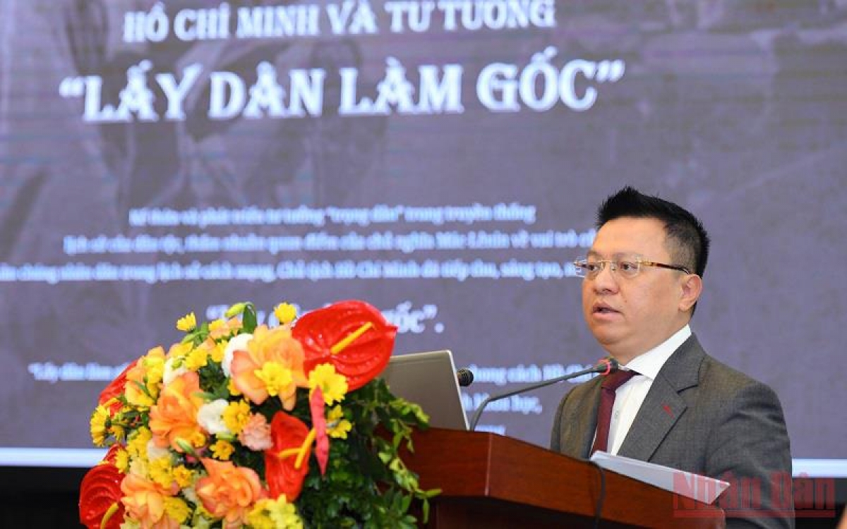 Đồng chí Lê Quốc Minh phát biểu tại buổi lễ