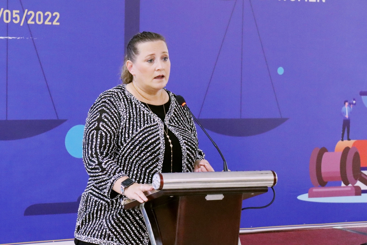 Đại biểu phát biểu tại buổi tập huấn (Ảnh: UN Women)