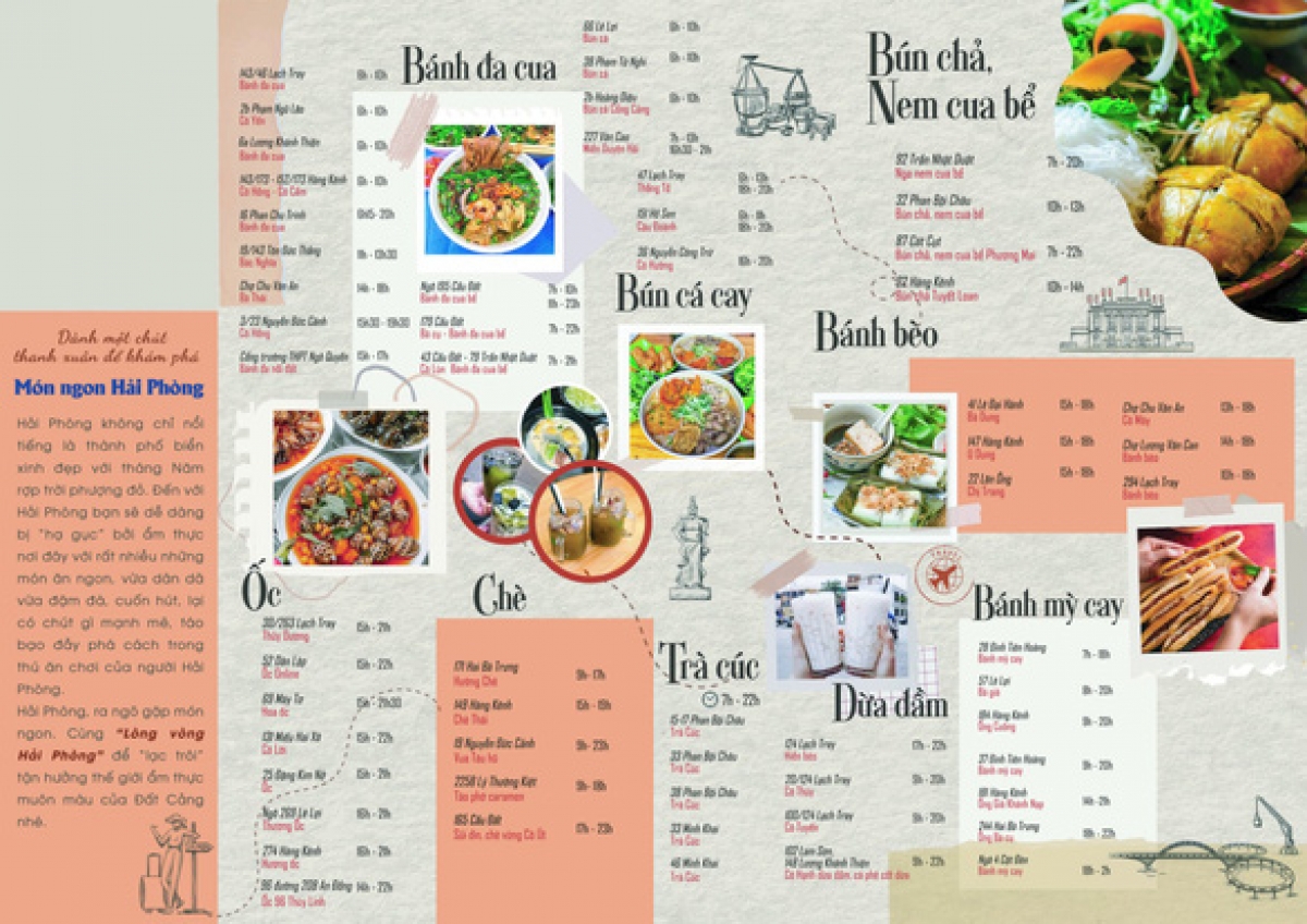 Du khách có thể dễ dàng tìm hiểu các món ngon của Hải Phòng qua App