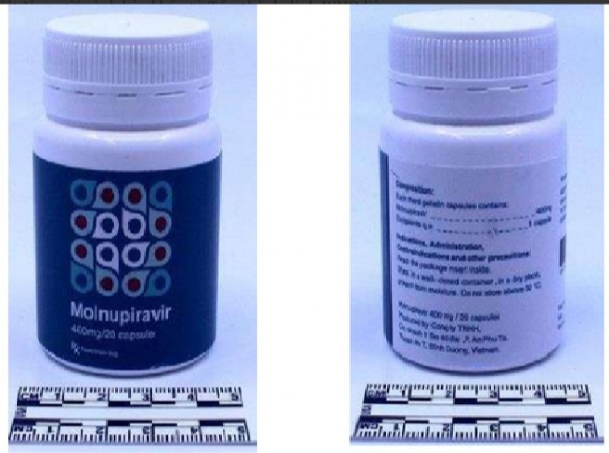 Hình ảnh thuốc giả Molnupiravir điều trị Covid-19 phát hiện tại Thụy Sỹ