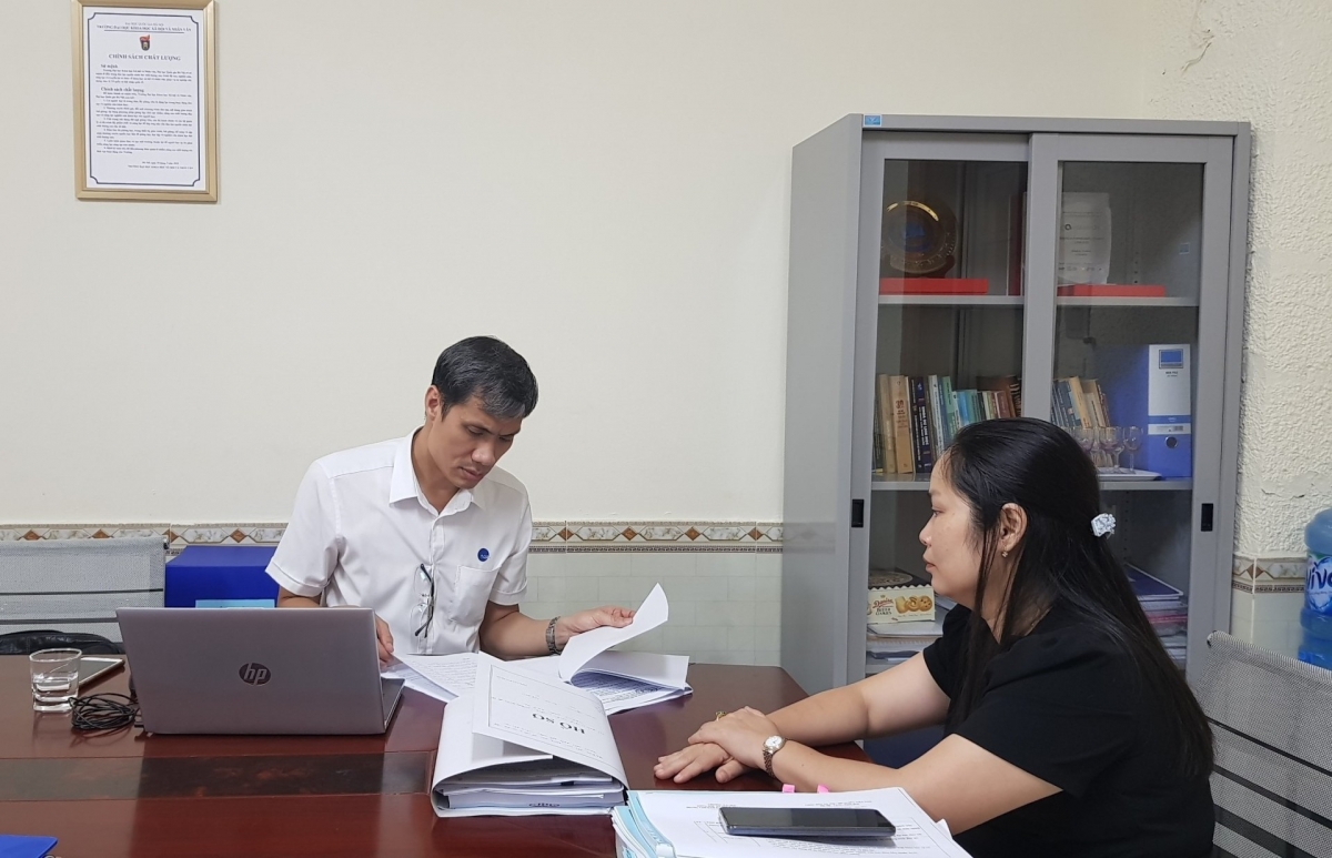 Đoàn Đánh giá làm việc với Trung tâm Đảm bảo chất lượng giáo dục