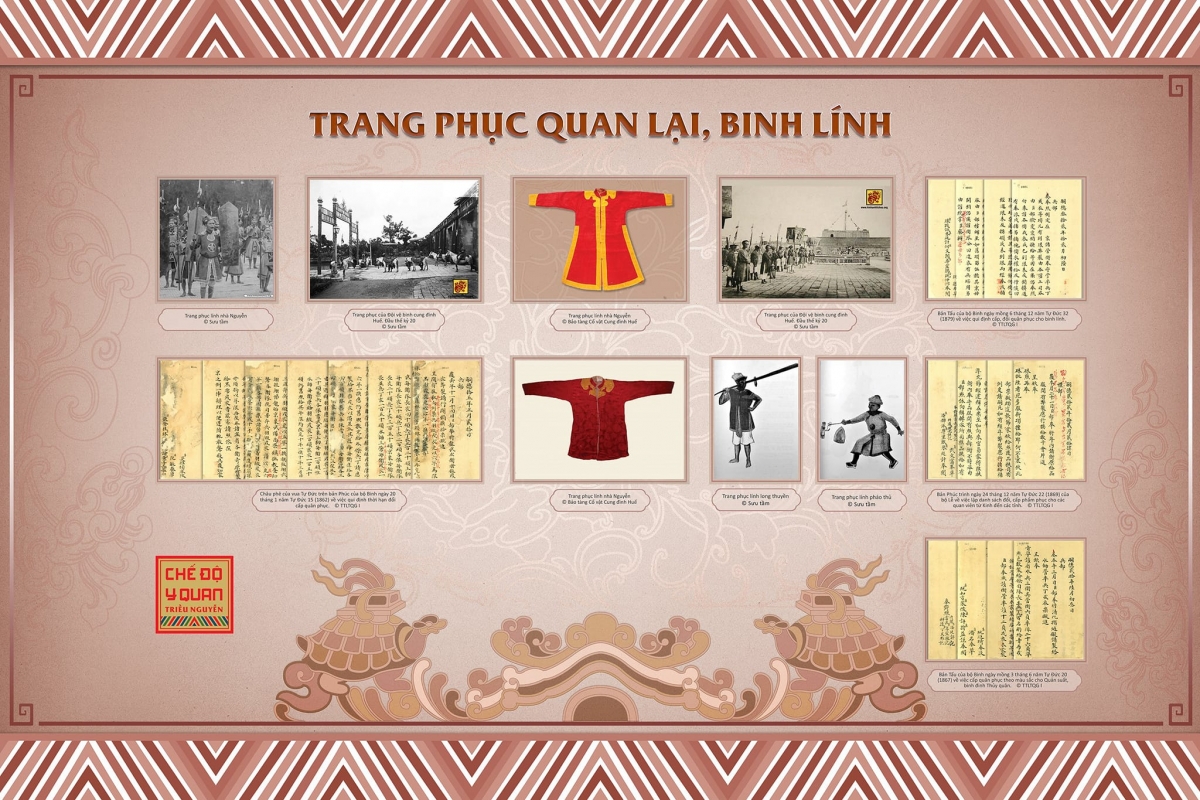 Trang phục quan lại, binh lính trong triển lãm