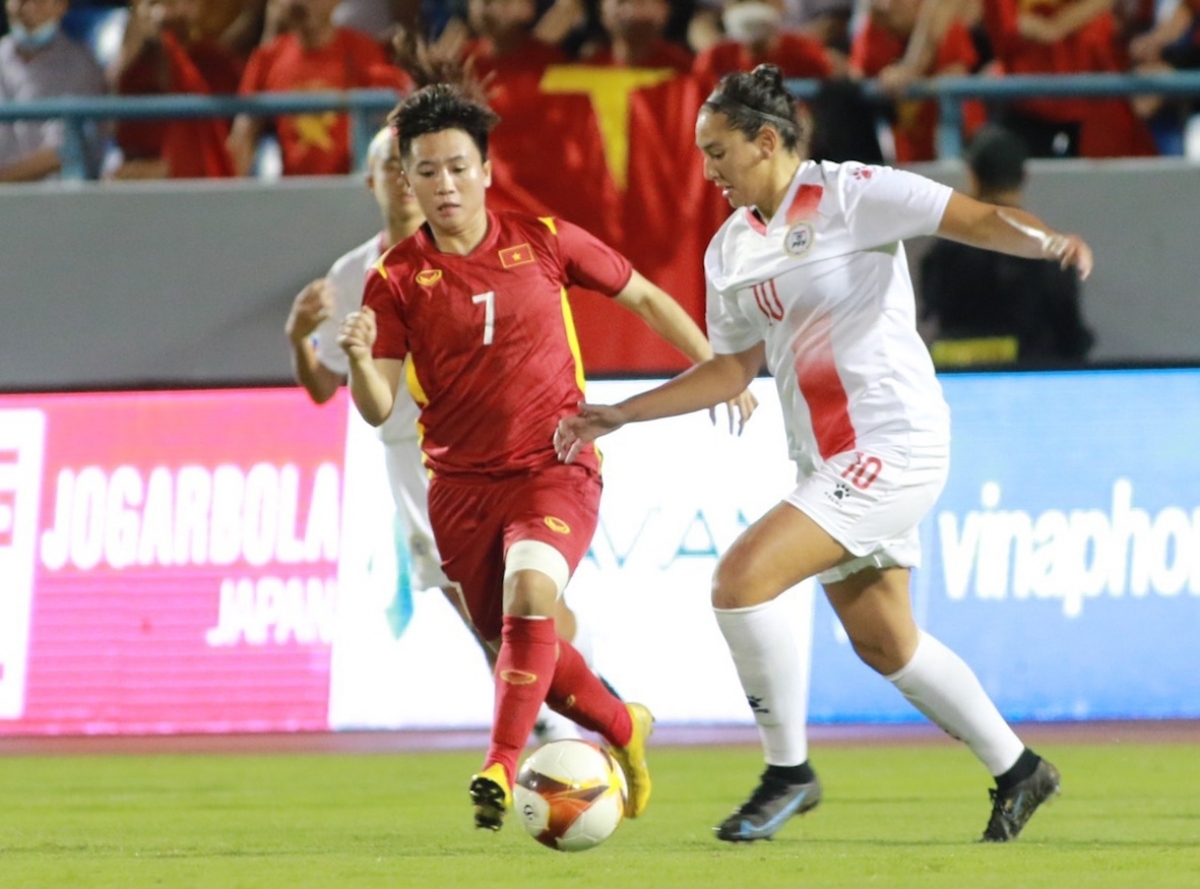 ĐT nữ Việt Nam vừa đánh bại ĐT nữ Philippines ở SEA Games 31 hồi tháng 5