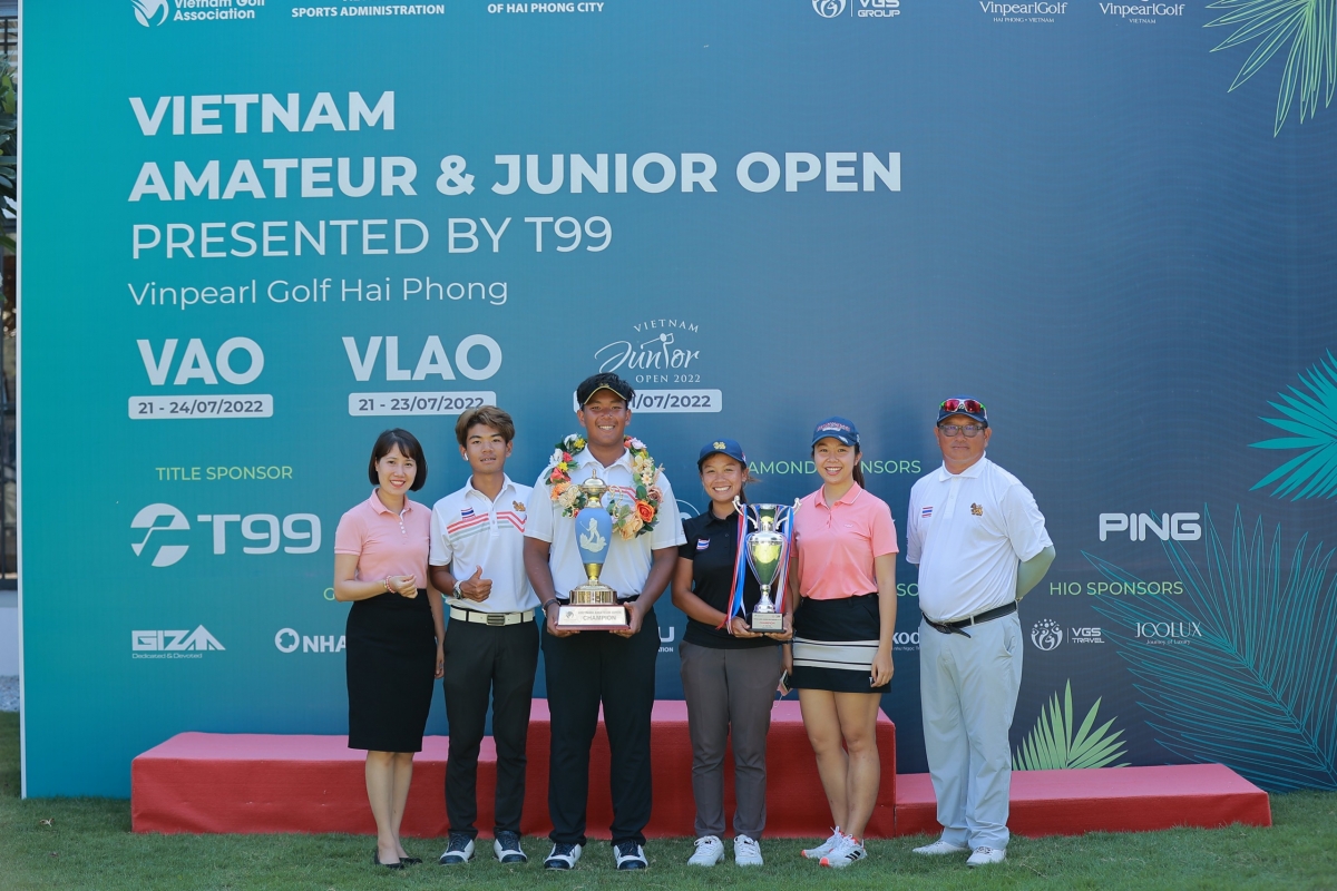 Hai golfer Thái Lan vô địch nam - nữ giải golf nghiệp dư Việt Nam mở rộng 2022