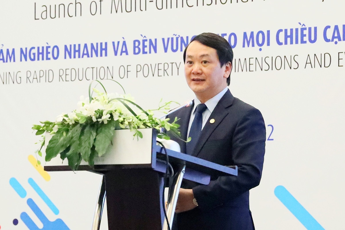 Bộ trưởng, Chủ nhiệm Ủy ban Dân tộc Hầu A Lềnh phát biểu tại Lễ Công bố