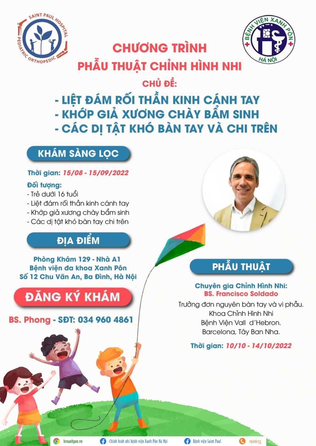 Chương trình khám sàng lọc và phẫu thuật cho trẻ liệt đám rối thần kinh cánh tay và các dị tật chi trên