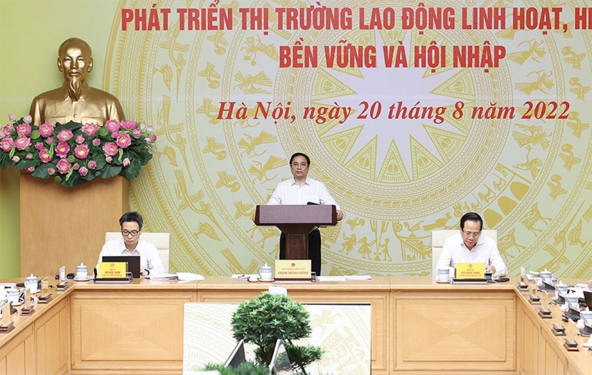 Thủ tướng Chính phủ chủ trì Hội nghị "Phát triển thị trường lao động linh hoạt, hiện đại, bền vững và hội nhập" sáng 20/8