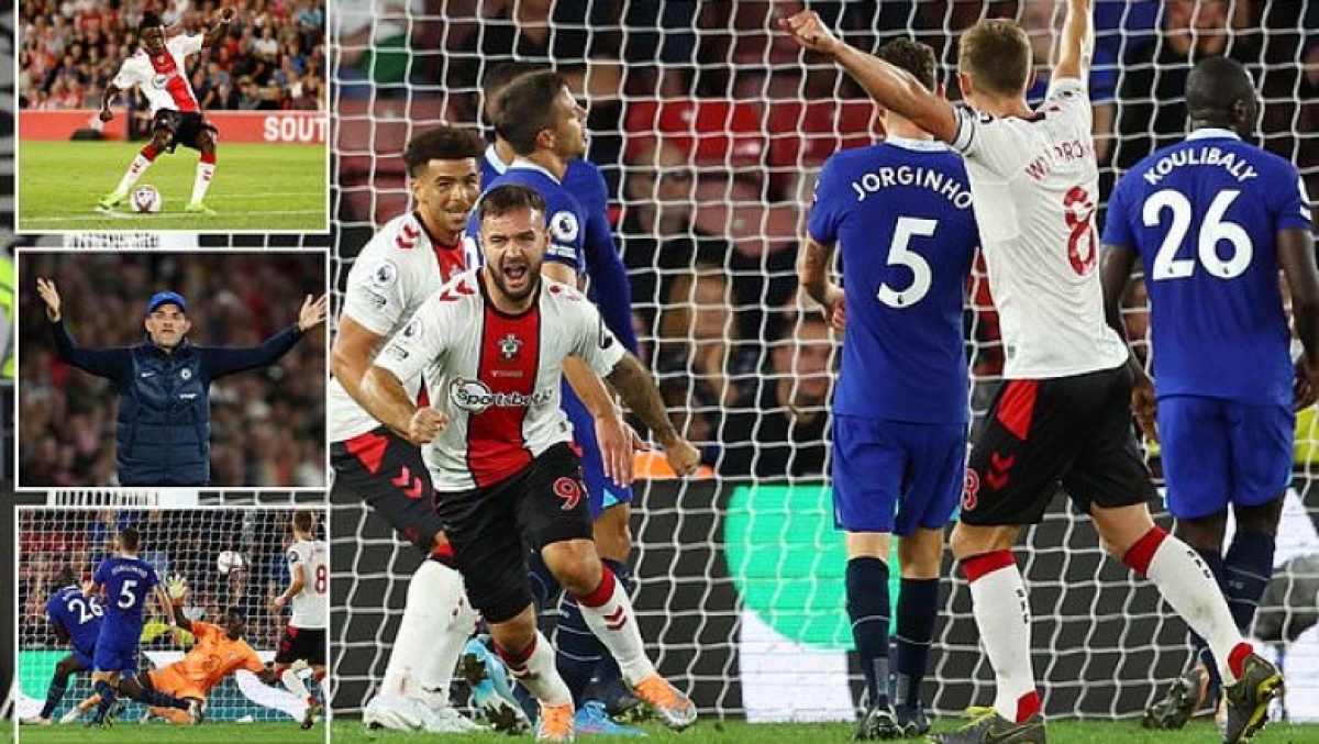 Adam Armstrong (số 9 - áo trắng đỏ) ấn định chiến thắng 2-1 cho Southampton (Ảnh: Internet)