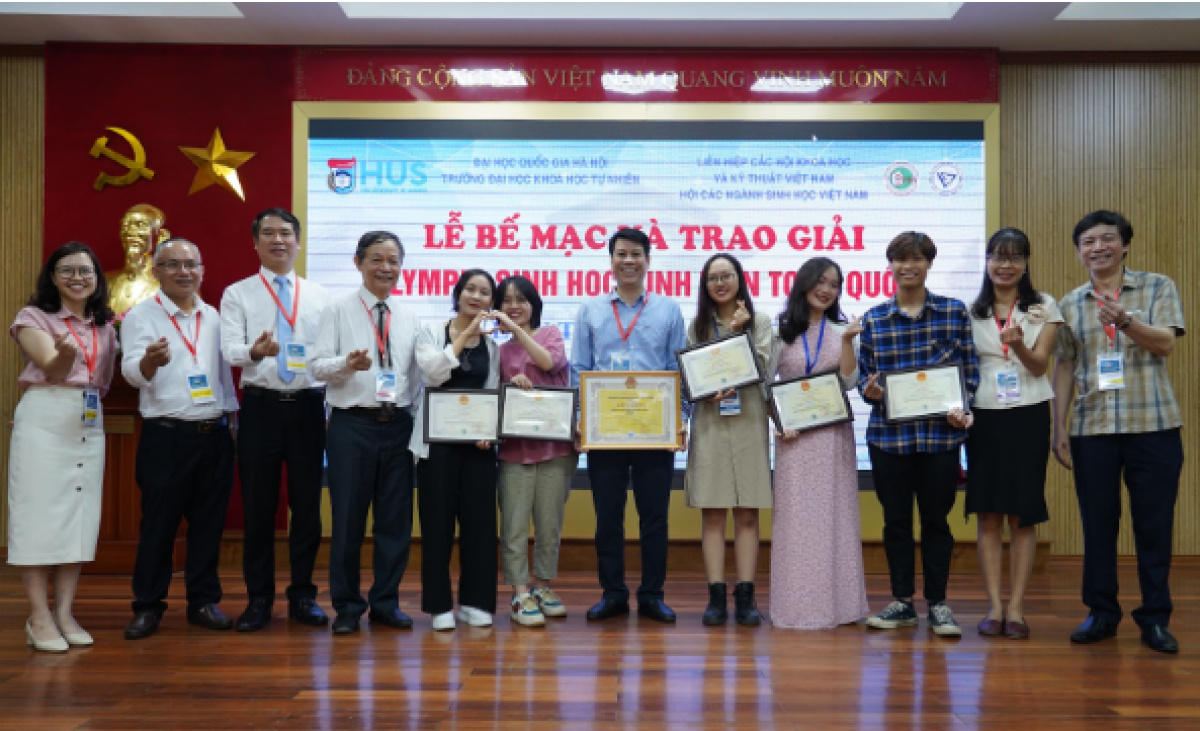 Các thí sinh đạt giải tại Kỳ thi Olympic Sinh học sinh viên toàn quốc lần thứ 2 năm 2022