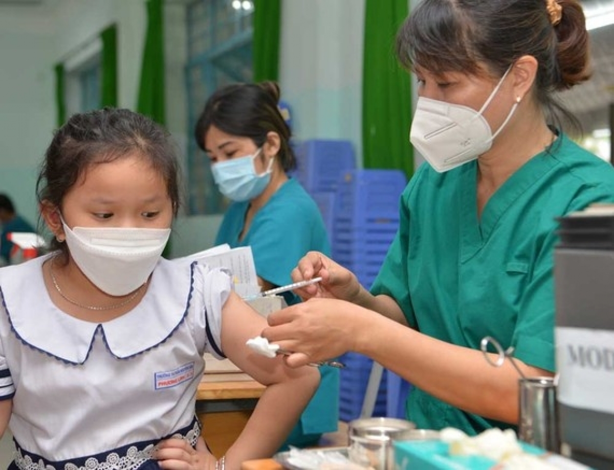 Dù số lượt trẻ từ 5 đến dưới 18 tuổi tiêm vaccine Covid-19 tăng nhưng tỷ lệ của TP.HCM vẫn thấp so với cả nước