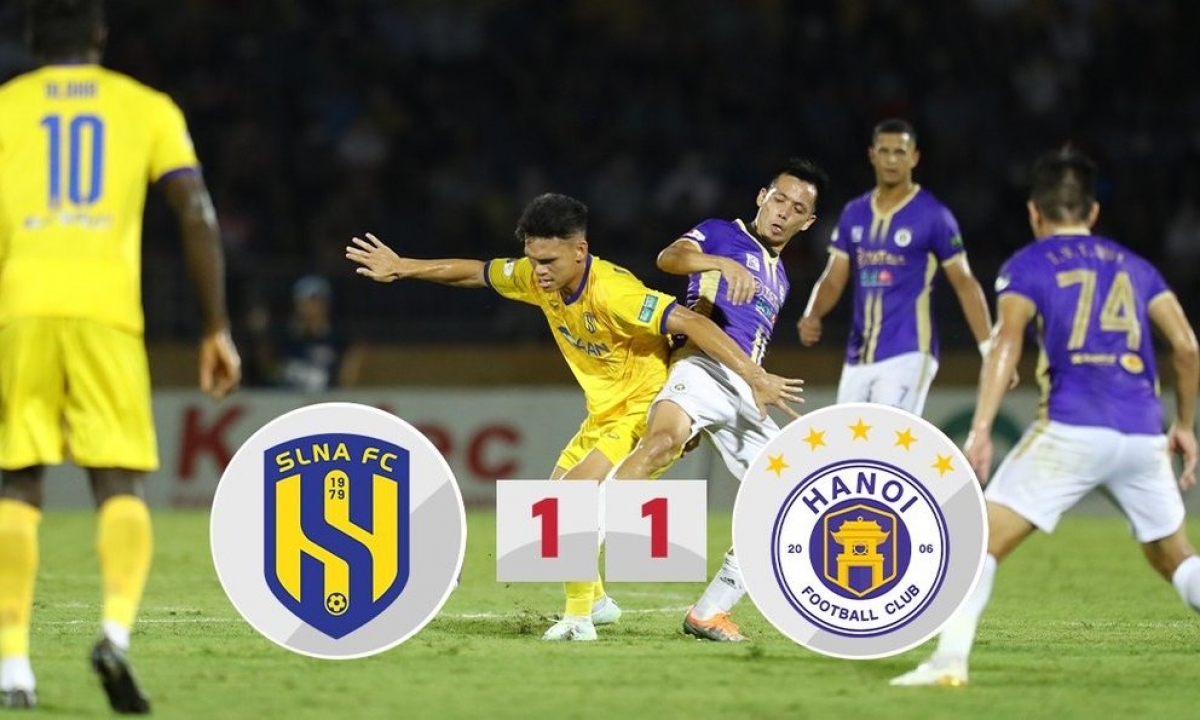 Hà Nội FC phải chia điểm trước SLNA ở vòng đấu 14 V.League 2022