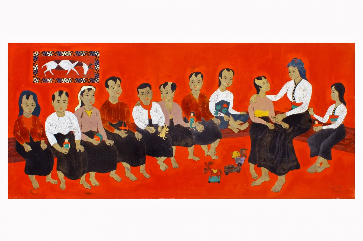 Nhà trẻ | Nguyễn Kim Đồng | Sơn mài | 1993