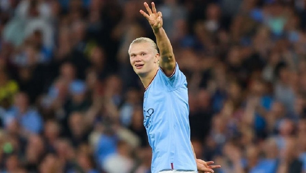 Erling Haaland lập hat-trick trên sân Etihad (Ảnh: Internet)