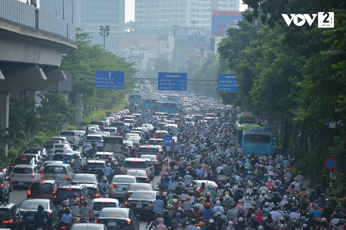 Tắc đường nghiêm trọng ở đường Nguyễn Trãi (Thanh Xuân - Hà Nội)