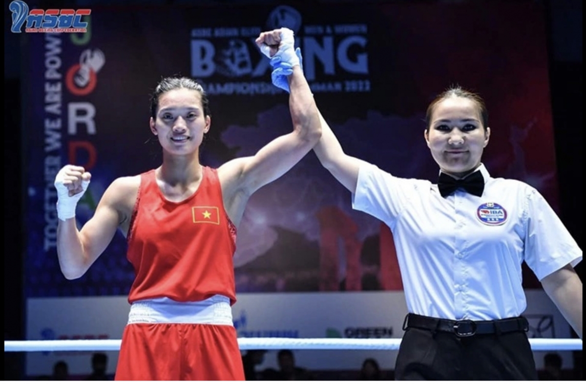 Nguyễn Thị Tâm xuất sắc giành chức vô địch Boxing châu Á 2022 (Ảnh: Liên đoàn boxing châu Á)