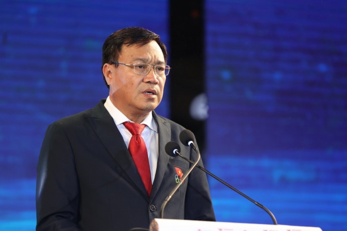 Ông Đặng Hà Việt, Tổng Cục trưởng Tổng cục TDTT phát biểu tại lễ khai mạc giải