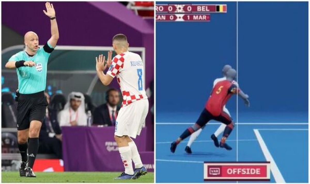 Trọng tài Anthony Taylor hủy quả penalty của Croatia (Ảnh: Internet)