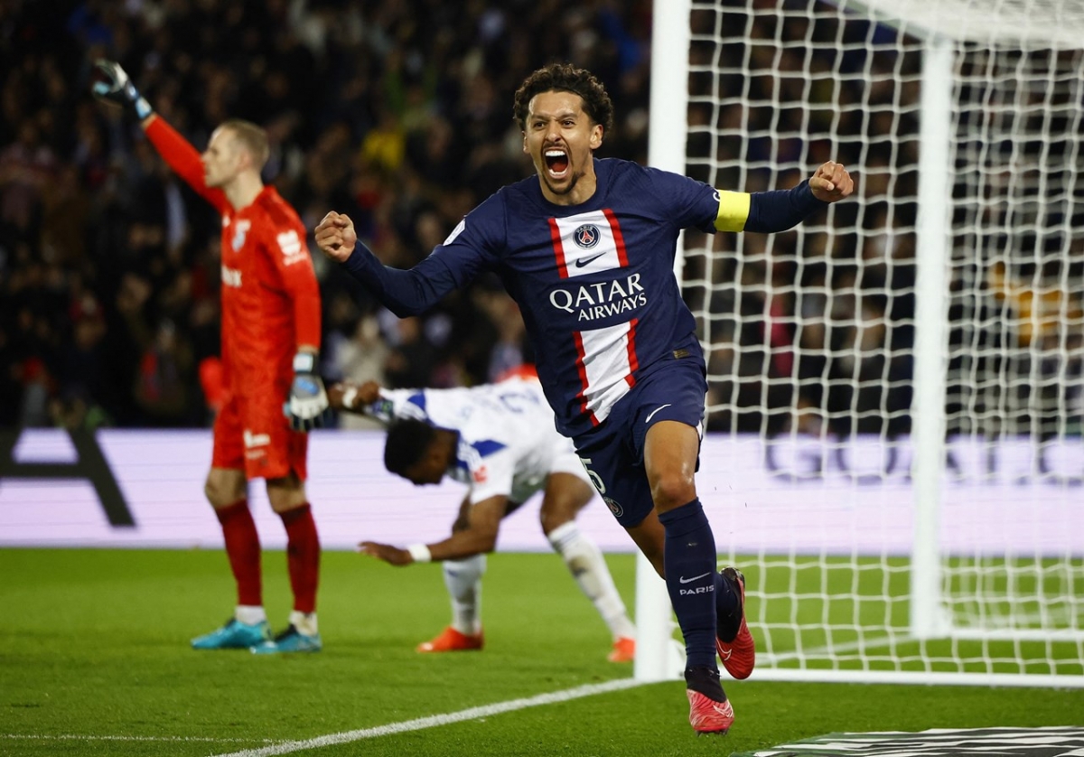 Marquinhos mừng bàn thắng (Ảnh: Internet)