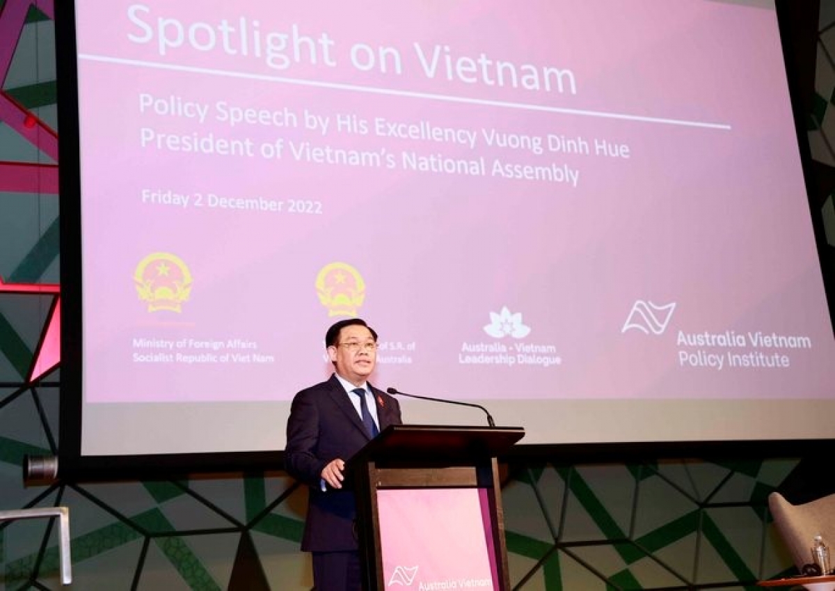 Chủ tịch Quốc hội Vương Đình Huệ phát biểu tại Diễn đàn Giáo dục Việt Nam - Australia