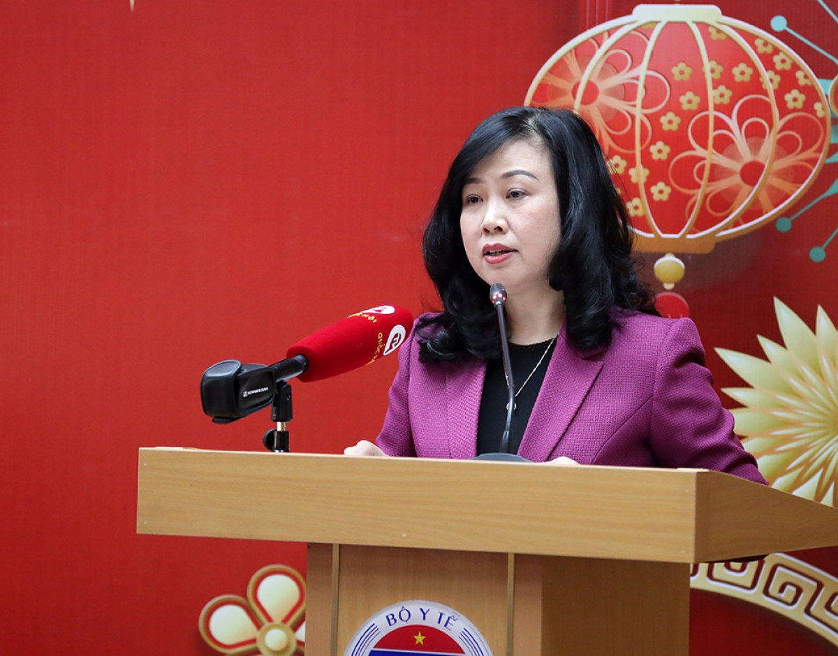 Bộ trưởng Bộ Y tế Đào Hồng Lan phát biểu tại buổi gặp mặt đầu xuân