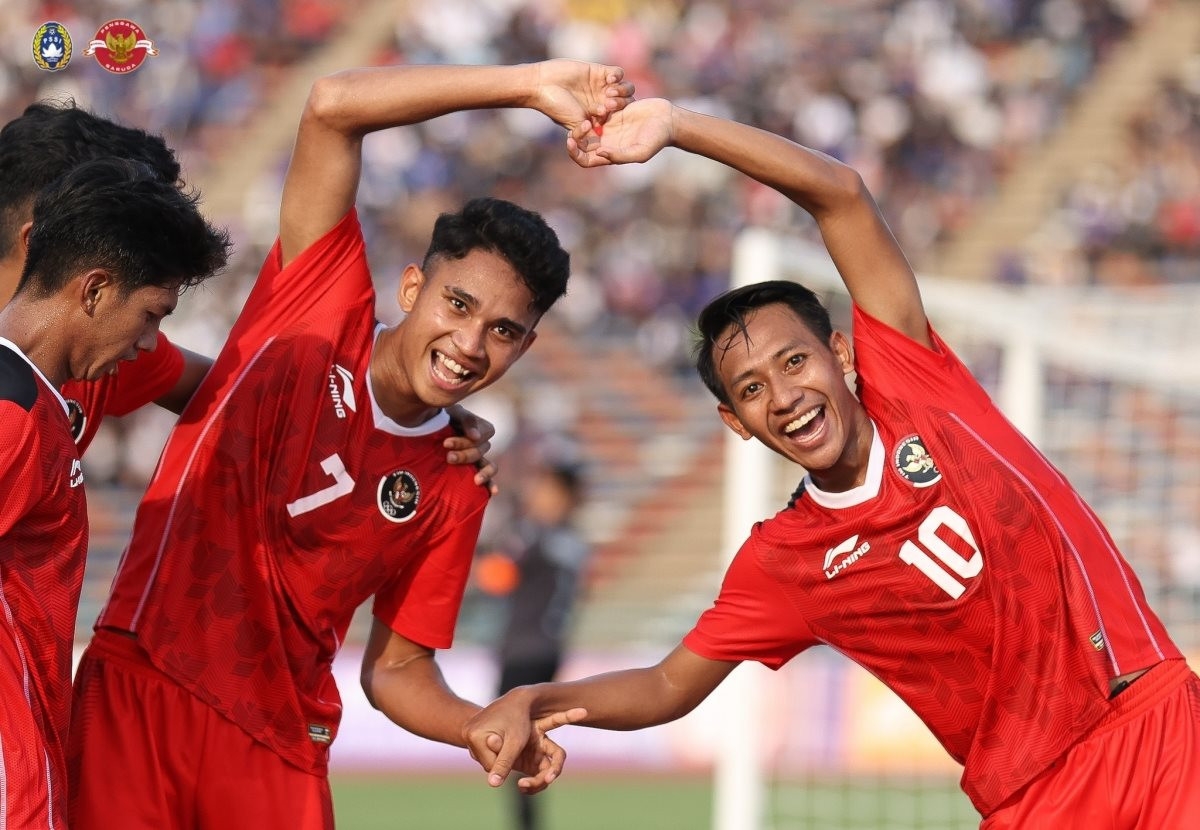 U22 Indonesia giành chiến thắng tuyết phục. (Ảnh: PSSI)