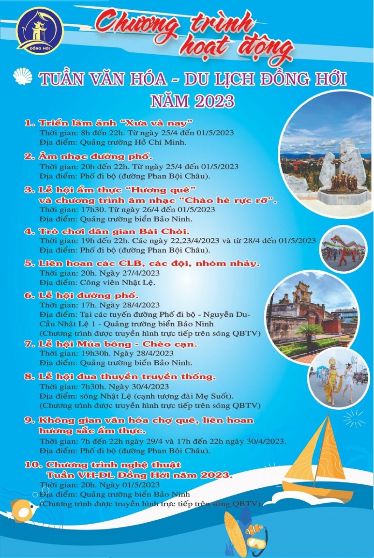 Nhiều hoạt động sôi nổi tại “Tuần Văn hóa - Du lịch Đồng Hới năm 2023”. Ảnh: BTC
