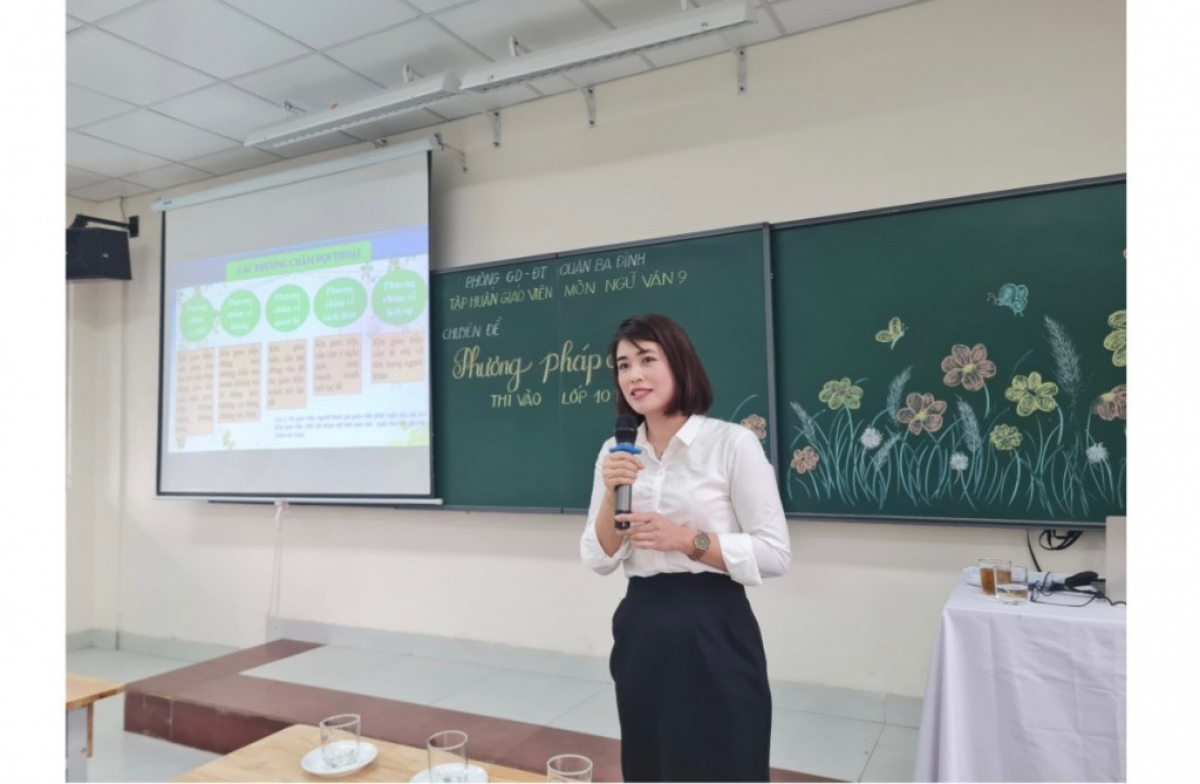 Cô giáo Hà Thị Thu, giáo viên trường THCS Thành Công