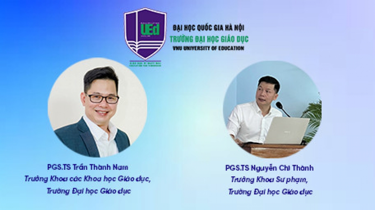 PGS.TS Nguyễn Chí Thành, Trưởng Khoa Sư phạm và PGS.TS Trần Thành Nam, Trưởng Khoa các Khoa học Giáo dục (Trường Đại học Giáo dục) trực tiếp tư vấn tuyển sinh trên sóng VOV2 ngày 5/4.