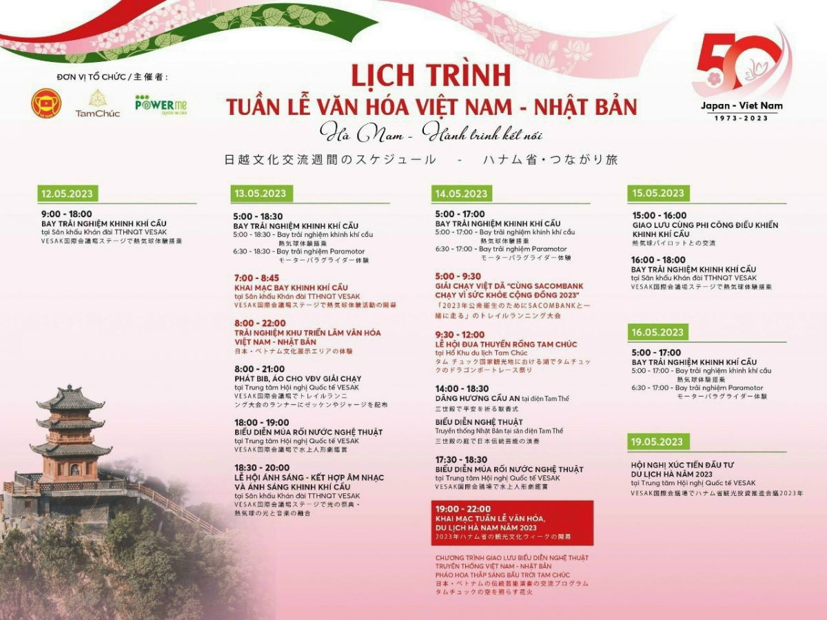 Lịch sự kiện, hoạt động tại Tuần Văn hóa - Du lịch Hà Nam năm 2023
