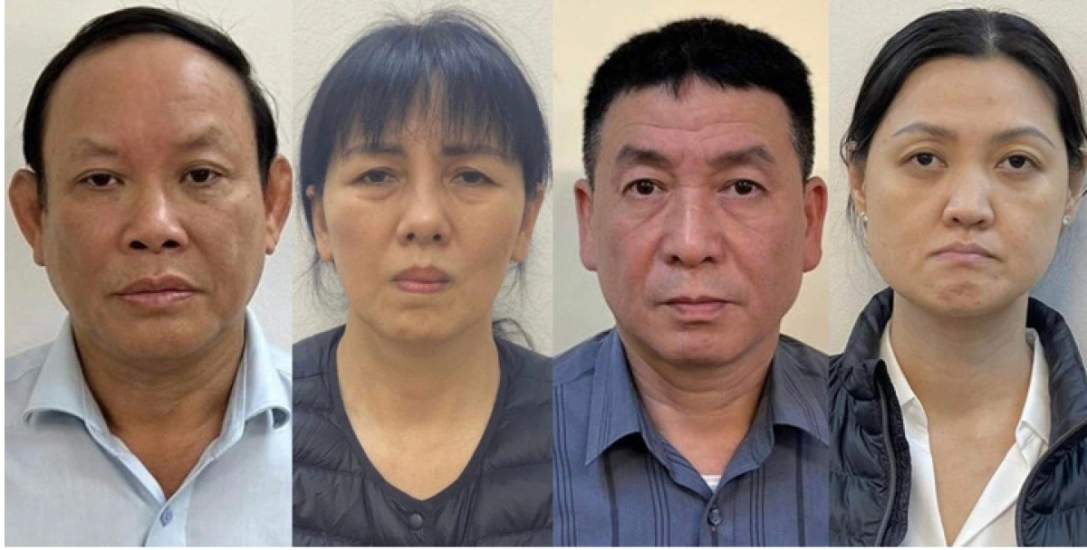 Ông Nguyễn Đức Thái, nguyên Chủ tịch hội đồng thành viên Nhà xuất bản Giáo Dục Việt Nam (bìa trái) cùng ba bị can bị khởi tố trong vụ án lợi dụng chức vụ, quyền hạn trong khi thi hành công vụ và vi phạm quy định về đấu thầu gây hậu quả nghiêm trọng" xảy ra tại Công ty TNHH một thành viên Nhà xuất bản Giáo Dục Việt Nam