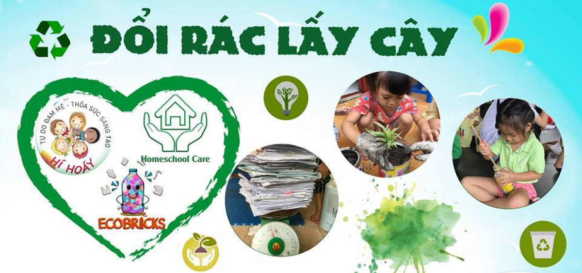 Chương trình “Đổi rác lấy cây” của Câu lạc bộ Nghệ thuật Hý Hoáy (Xuân Đỉnh, Hà Nội)