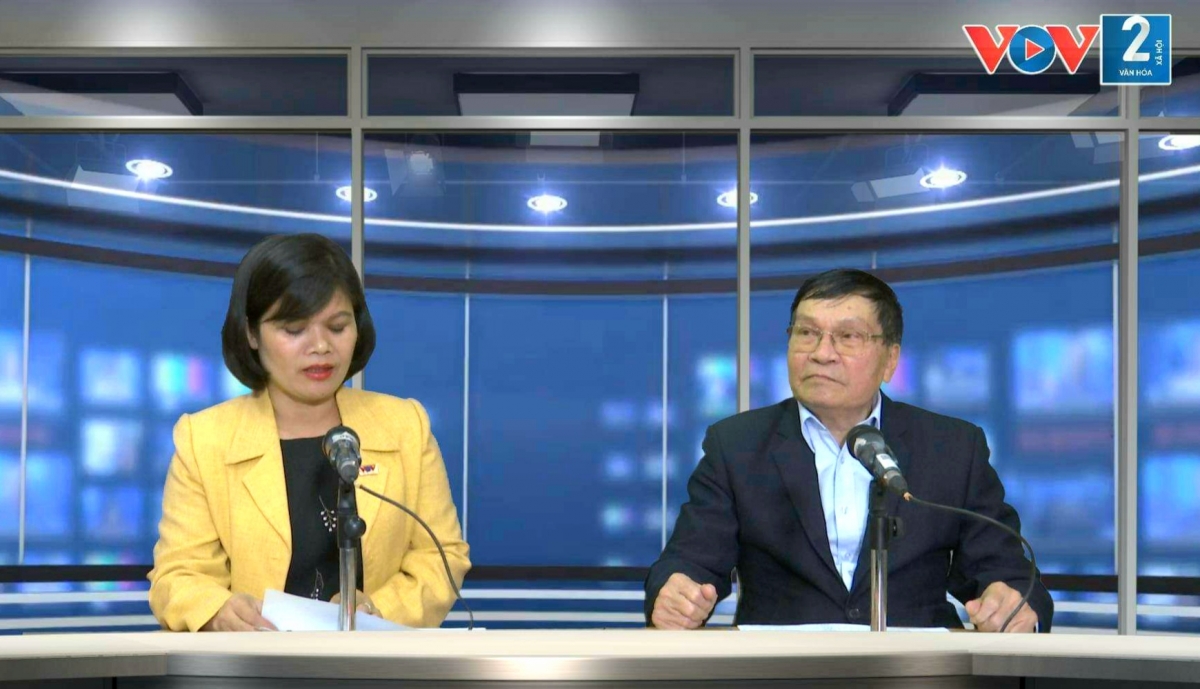 Ông Nguyễn Văn Thanh, nguyên Chủ tịch Hiệp hội Ô tô Xe máy Việt Nam tại phòng thu VOV2