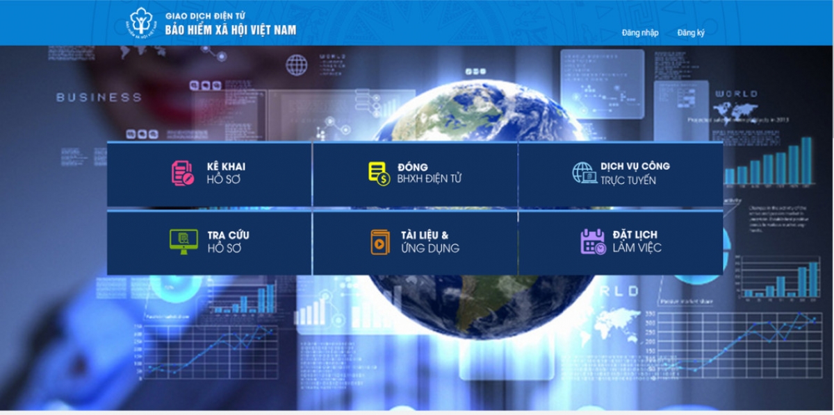 Giao diện trang web của cơ quan BHXH