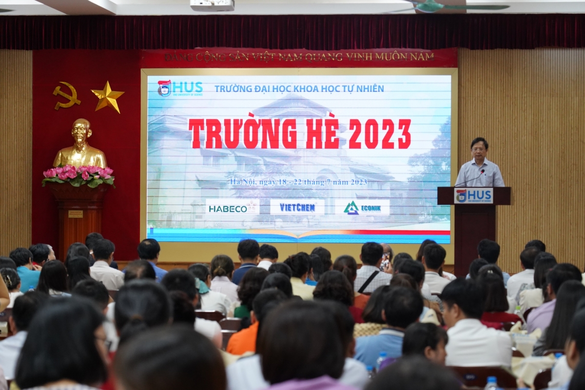 GS.TSKH Vũ Hoàng Linh - Hiệu trưởng Trường ĐHKHTN - ĐHQGHN phát biểu khai mạc Trường hè 2023