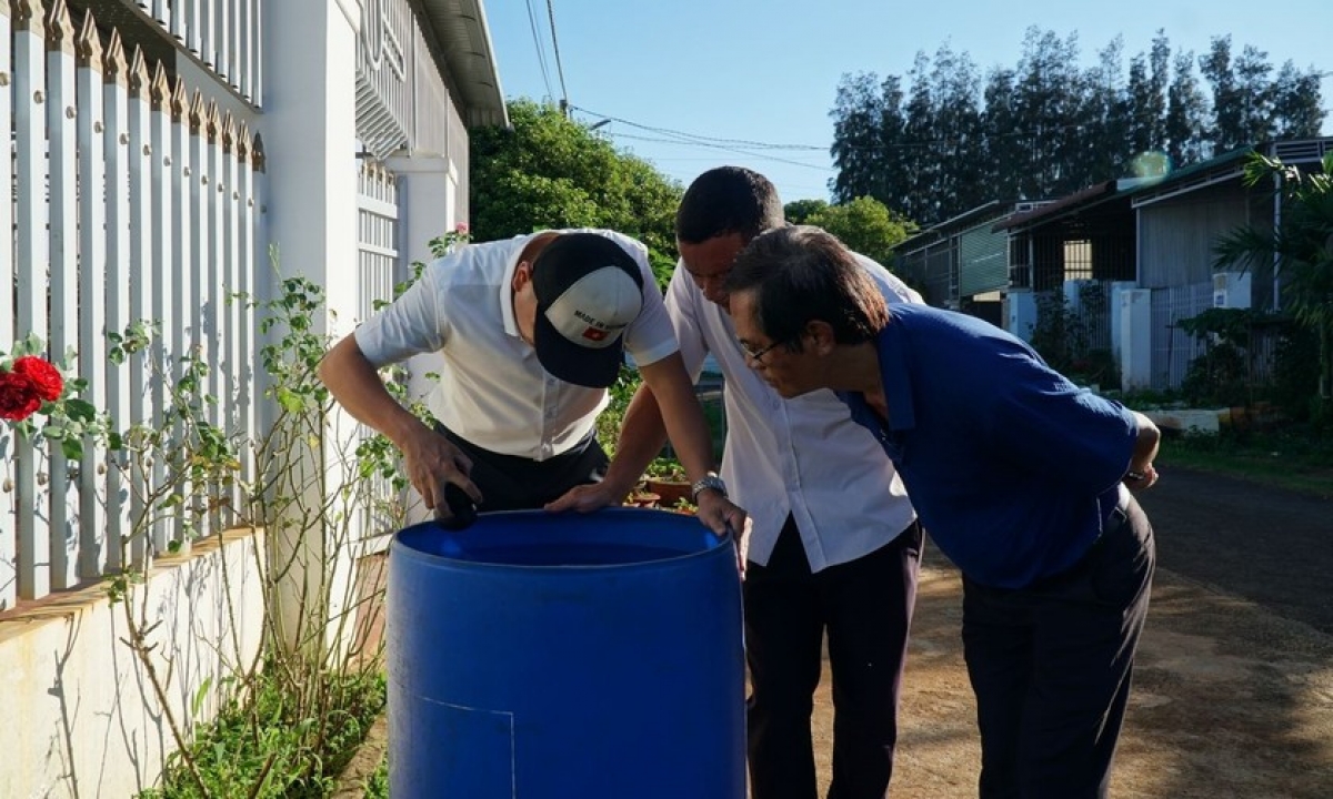 Điều tra véc tơ gây bệnh viêm não Nhật Bản tại nhà người dân