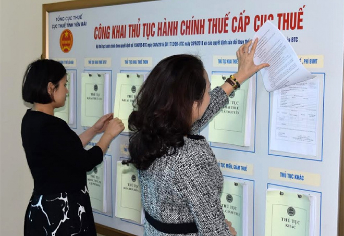 Các thủ tục hành chính thuế đều được công khai và thực hiện miễn phí