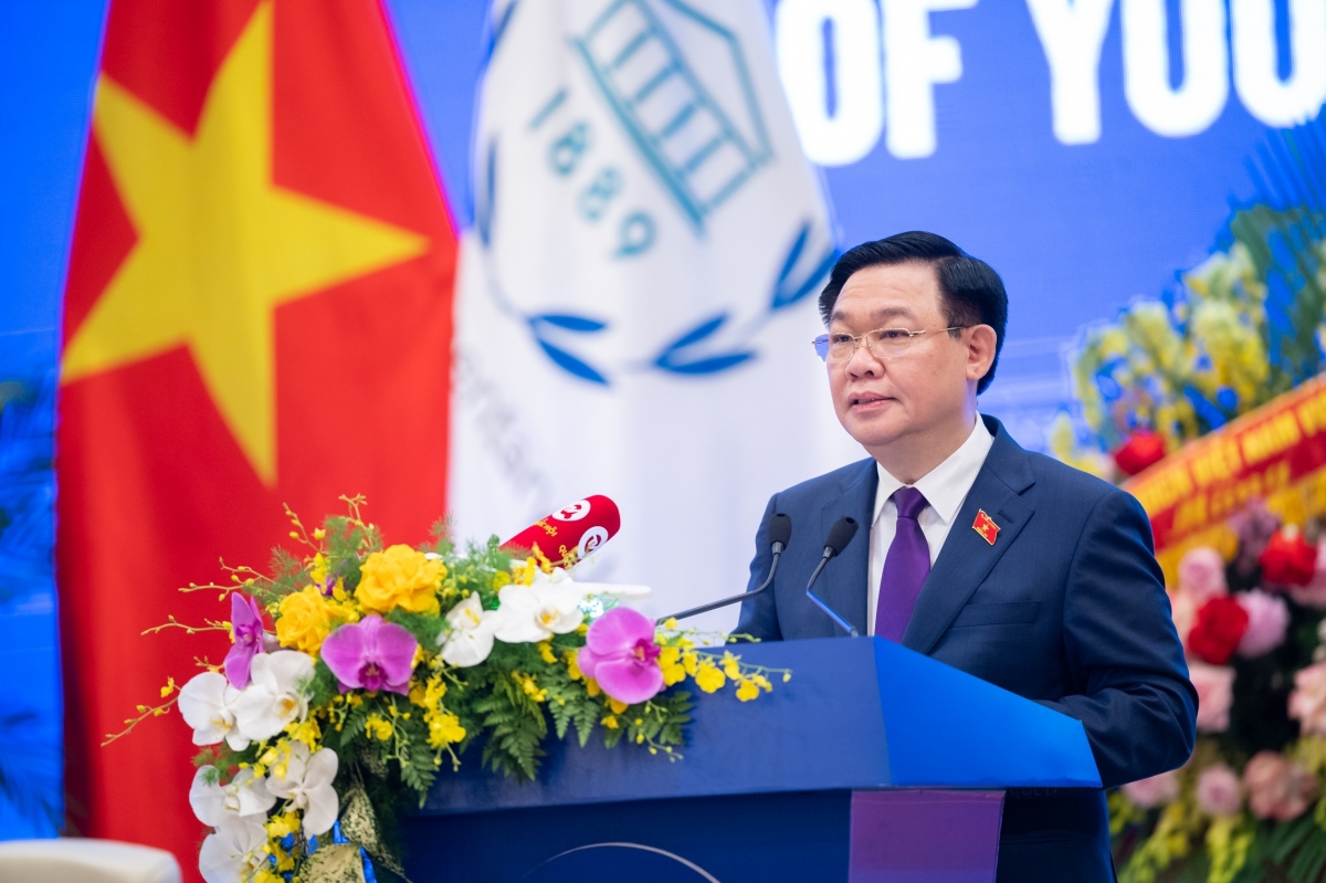 Chủ tịch Quốc hội Vương Đình Huệ phát biểu bế mạc hội nghị