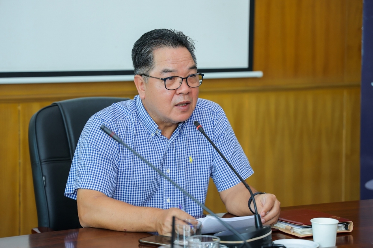 PGS.TS Lê Anh Tuấn – Giám đốc Học viện Âm nhạc Quốc gia Việt Nam chia sẻ tại họp báo.