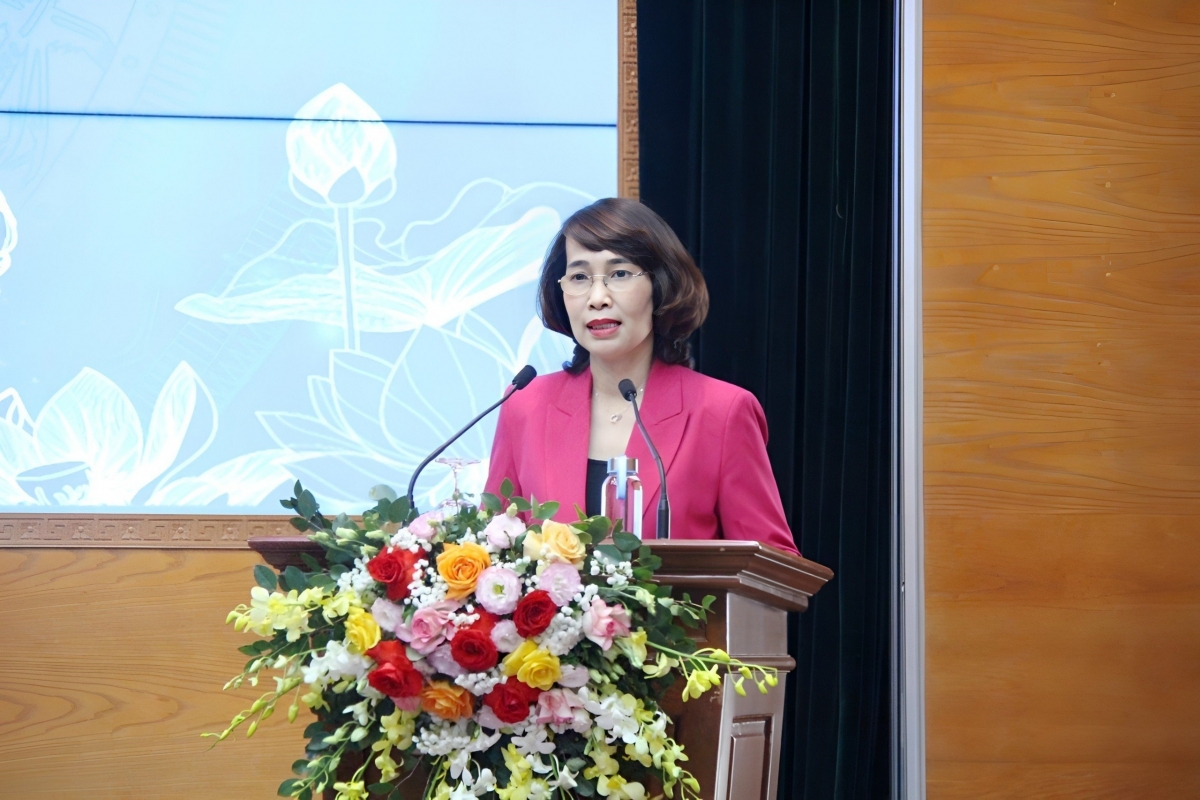 Bà Kiều Thúy Nga, Vụ trưởng Vụ Thư viện (Bộ VHTT&DL): "Cuộc thi có ý nghĩa rất quan trọng trong việc xây dựng và phát triển thói quen, nhu cầu, kỹ năng và phong trào đọc". Ảnh: Đình Toán