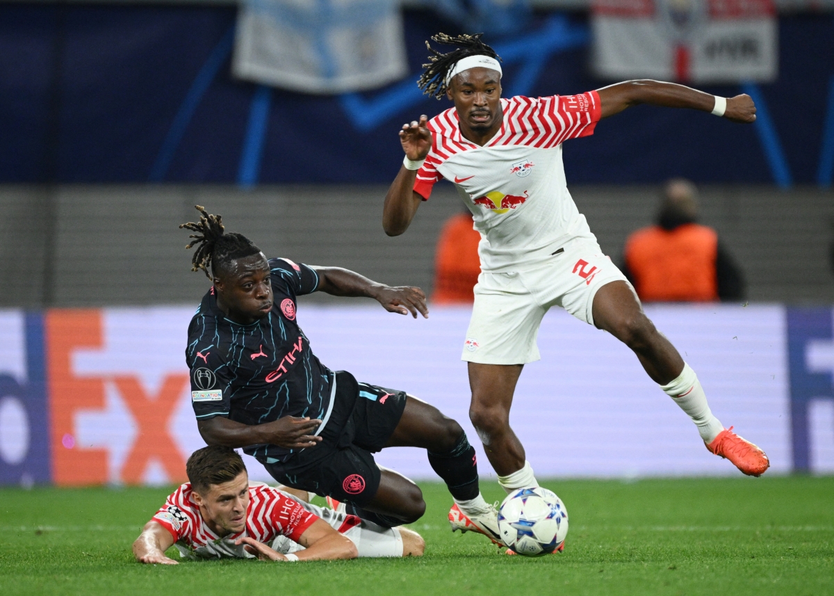 Man City dẫn đầu bảng G sau khi thắng 3-1 trên sân nhà của Leipzig (ảnh: Reuters)